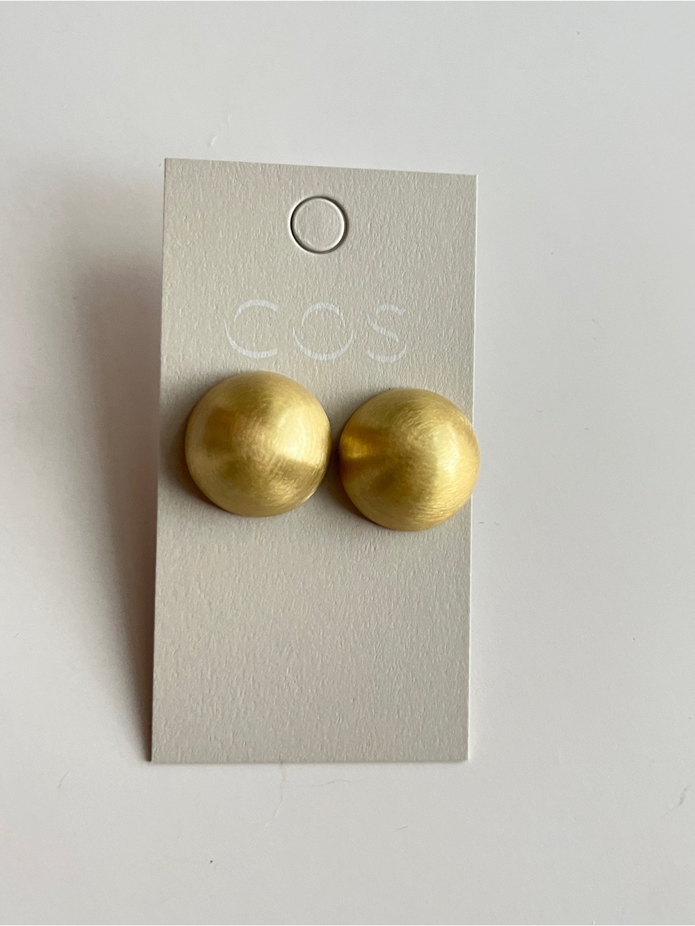 COS Brushed Gold Dome Stud Earrings